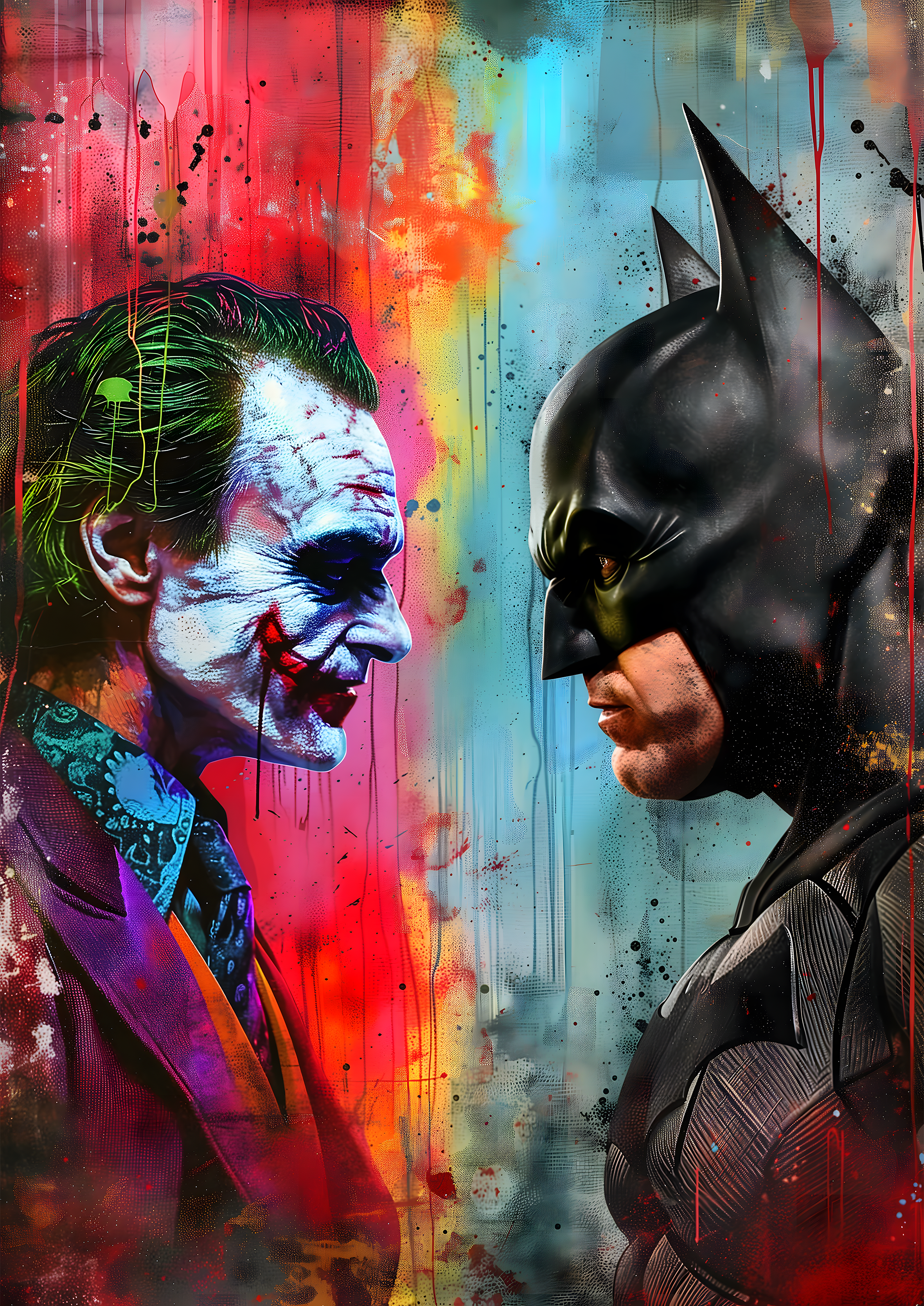 Joker vs Batman metal poster artwork